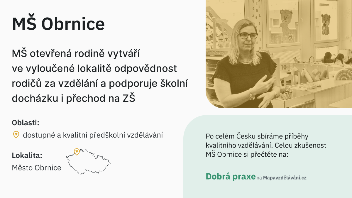 Za dobrým vzděláváním nemusíme do Finska. Stačí zajet do Bruntálu, Tanvaldu nebo Obrnic u Mostu, ukazuje katalog Dobré praxe