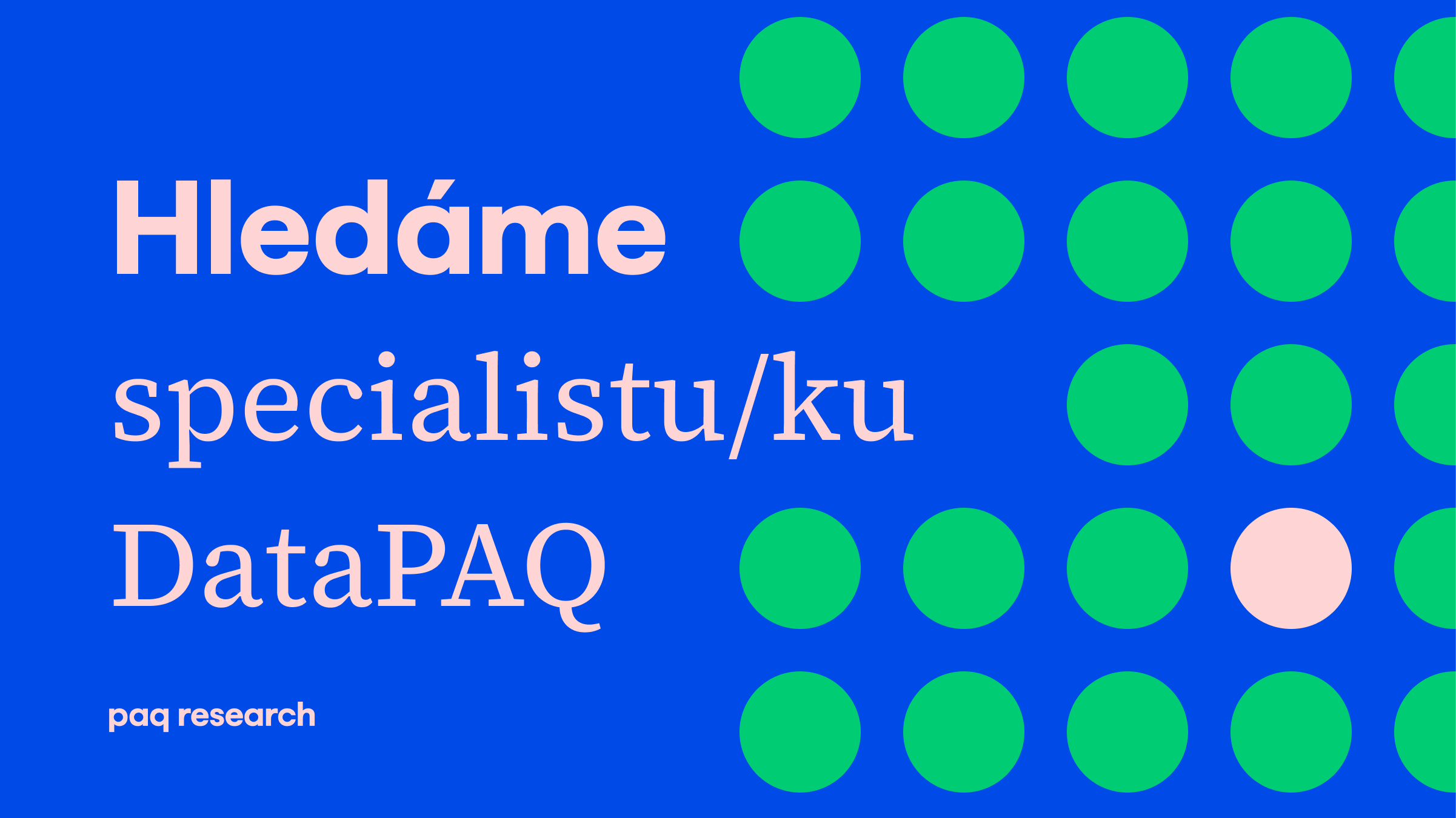 Hledáme specialistu/ku DataPAQ (tým Regionální rozvoj)